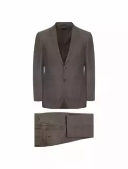 Шерстяной костюм с микроузором Zegna, серый
