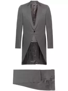 Шерстяной костюм с однобортным пиджаком Canali, серый