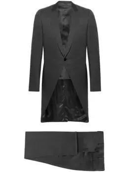 Шерстяной костюм с однобортным пиджаком Canali, серый