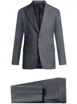 Шерстяной костюм с однобортным пиджаком TOM FORD, серый