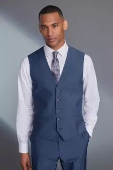 Шерстяной костюм Tollegno от жилета Signature Next, синий