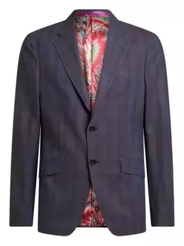 Шерстяной костюм в клетку ETRO, синий
