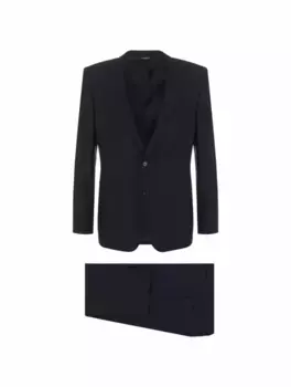 Шерстяной костюм в микроклетку Dolce&Gabbana, черный