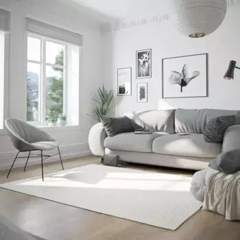 Шерстяной ковер andas "Woolscape 1", прямоугольный, двусторонний ковер ручной работы, однотонные цвета, чистая шерсть, гостиная 240х290 см, цвет naturwei