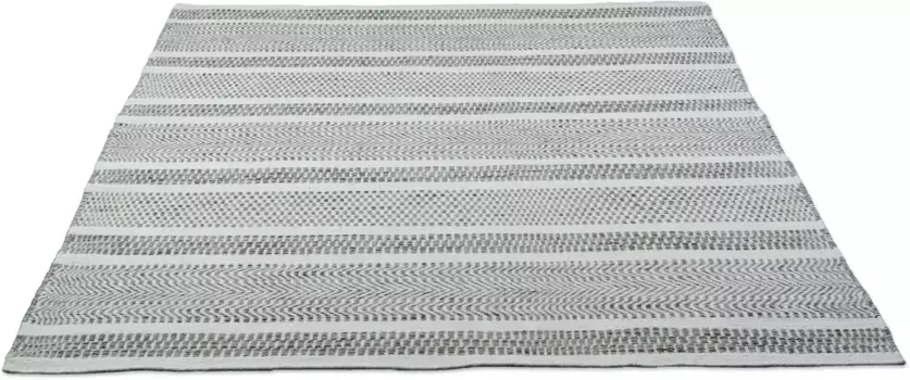 Шерстяной ковер для домашнего дела "Prenten", прямоугольный, ковер ручной работы, чистая шерсть, полосатый, современный дизайн, гостиная Home affaire 80х150 см, цвет natur grau