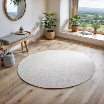 Шерстяной ковер для домашнего дела "Wolltraum Passion", круглый, двусторонний ковер ручной работы, крапчатый, чистая шерсть, гостиная Home affaire 150 см, цвет naturwei