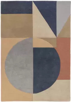 Шерстяной ковер FLAIR RUGS "Esre", прямоугольный, из 100 % шерсти, геометрический дизайн, контурный крой ручной работы 120х170 см, цвет multi