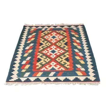 Шерстяной ковер моргенланд «Келим Фарс ковер ручной работы оранжевый», прямоугольный, высота 4 мм, короткий ворс Morgenland