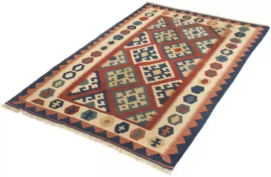 Шерстяной ковер Morgenland "Kelim Fars Nomadic Rosso 150 x 97 см", прямоугольный, восточный вид 97х150 см, красный