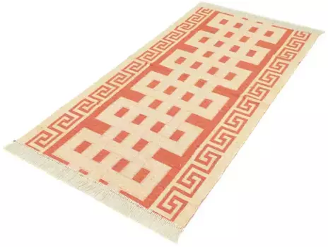 Шерстяной ковер Morgenland "Kilim Carpet Nile", прямоугольный, чистый хлопок 80х150 см, цвет Orange