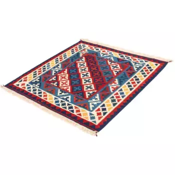 Шерстяной ковер Morgenland «Килим - Восточный квадрат - 105 x 102 см - разноцветный», квадратный, высота 6 мм, гостиная, цельный, цвет Mehrfarbig