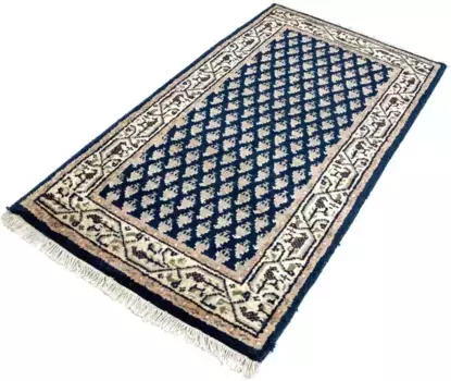 Шерстяной ковер Morgenland "Мир Мино", прямоугольный, восточный дизайн, гостиная 70х140 см, темно-синий