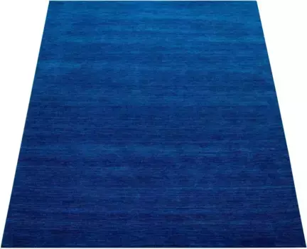 Шерстяной ковер Paco Home "Atlas 100", прямоугольный, Габбе, короткий ворс, ручная работа, чистая шерсть, однотонные цвета 160х230 см, синий