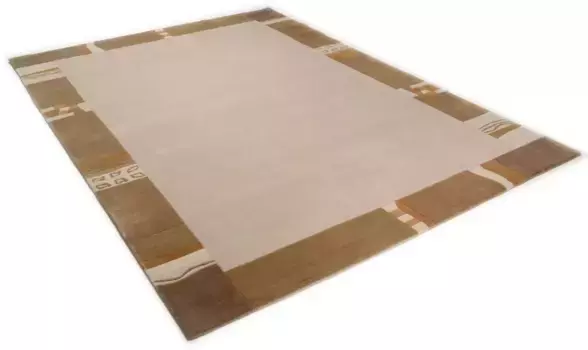 Шерстяной ковер THEKO "Аванти", прямоугольный, из чистой шерсти, ручная работа, с каймой 70х140 см, бежевый