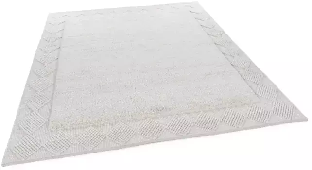 Шерстяной ковер THEKO "Bergen - 630", прямоугольный, ковер ручной работы, чистая шерсть, ручная работа, скандинавский дизайн, с каймой 120х180 см, цвет wollwei