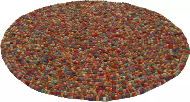 Шерстяной ковер THEKO "Felty 2.2", круглый, фетровый ковер, чистая шерсть, ручная работа 34 см, цвет multi