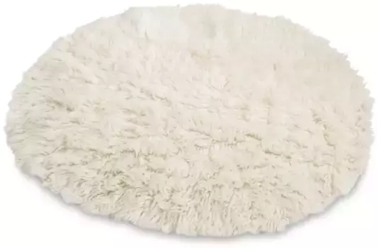 Шерстяной ковер THEKO "FLOKOS 1250", круглый, оригинальное греческое флокати, глубокий ворс, однотонный, чистая шерсть 140х140 см, 140 см, цвет natur