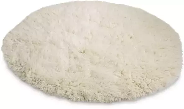 Шерстяной ковер THEKO "Flokos 2", круглый, оригинальное греческое флокати, глубокий ворс, однотонные цвета, чистая шерсть 140х140 см, 140 см, цвет natur