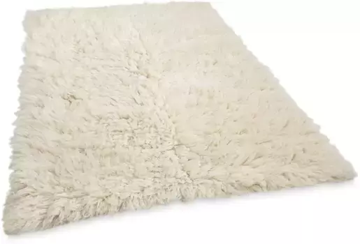 Шерстяной ковер THEKO "Flokos 2", прямоугольный, оригинальное греческое флокати, глубокий ворс, однотонные цвета, чистая шерсть 160х230 см, цвет natur