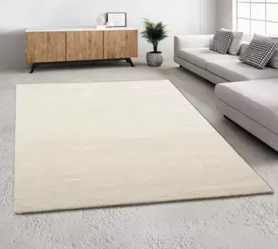 Шерстяной ковер THEKO "Gabbeh Uni, ковер ручной работы, крапчатый, чистая шерсть, ручная работа", прямоугольный, для спальни, гостиной, столовой, также в виде дорожки или круглый 200х300 см, цвет natur