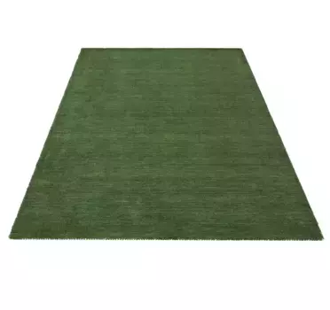 Шерстяной ковер THEKO "Gabbeh Uni, ковер ручной работы, крапчатый, чистая шерсть, ручная работа", прямоугольный, для спальни, гостиной, столовой, также в виде дорожки или круглый 120х180 см, темно-зеленый