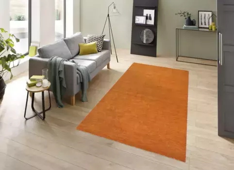 Шерстяной ковер THEKO "Gabbeh Uni, ковер ручной работы, крапчатый, чистая шерсть, ручная работа", прямоугольный, для спальни, гостиной, столовой, также в виде дорожки или круглый 200х300 см, цвет terra