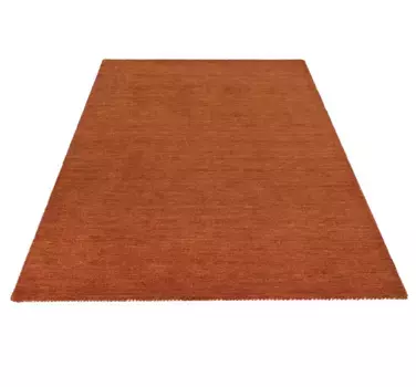 Шерстяной ковер THEKO "Gabbeh Uni, ковер ручной работы, крапчатый, чистая шерсть, ручная работа", прямоугольный, для спальни, гостиной, столовой, также в виде дорожки или круглый 300х400 см, цвет rostorange