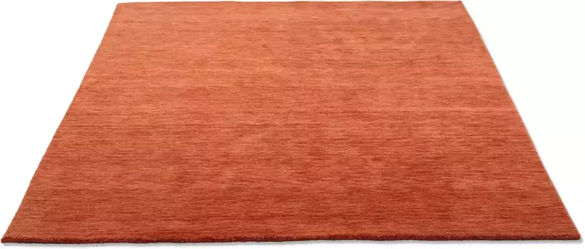 Шерстяной ковер THEKO "Холи", прямоугольный, однотонный, слегка крапчатый, чистая шерсть, соткан вручную, с узловатым эффектом 60х90 см, цвет terrakotta