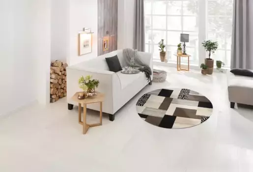 Шерстяной ковер THEKO "Lola, шерсть, ручная работа, лоскутный дизайн", круглый, ручная прошивка, гостиная, спальня, столовая 140 см, коричневый