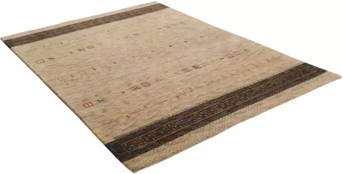 Шерстяной ковер THEKO "Lori Star Gold", прямоугольный, из чистой шерсти, ручной работы, идеально подходит для гостиной и спальни 90х160 см, светло-коричневый