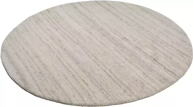 Шерстяной ковер THEKO "Royal Berber Uni", круглый, берберский вид, чистая шерсть, идеально подходит для гостиной и спальни 150 см, цвет natur grau