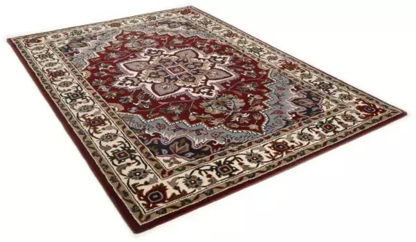 Шерстяной ковер THEKO "Royal Heriz", прямоугольный, из чистой шерсти, восточного вида, идеально подходит для гостиной и спальни 120х180 см, красный