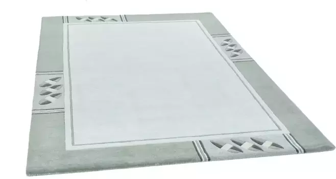 Шерстяной ковер THEKO "Royal Nepali 3029", прямоугольный, чистая шерсть, ручная прошивка, современный дизайн, с каймой 190х290 см, цвет mint