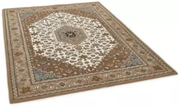 Шерстяной ковер THEKO "Royal Orient - Bidjar 9", прямоугольный, внешний материал: чистая шерсть, ручная прошивка, восточный вид 140х200 см, бежевый