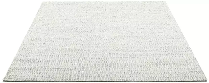 Шерстяной ковер THEKO "Trondheim PO-502", прямоугольный, ковер ручной работы, плоское переплетение, чистая шерсть, ручная работа, ромбовидный узор 80х150 см, бежевый