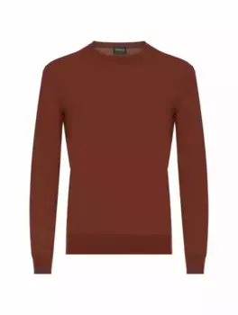 Шерстяной лонгслив Zegna, оранжевый