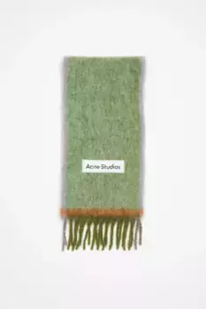 Шерстяной мохеровый шарф - Узкий Acne Studios, Grass green