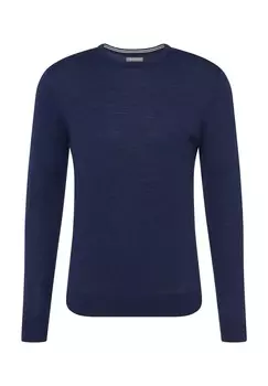 Шерстяной мужской свитер с круглым вырезом GALERIA essentials, цвет 01 Navy Mel.