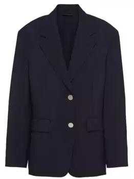 Шерстяной однобортный блейзер Prada, синий
