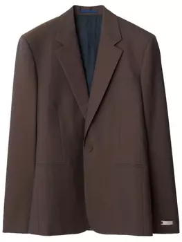 Шерстяной однобортный пиджак Burberry, коричневый