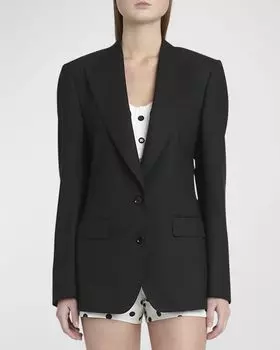 Шерстяной однобортный пиджак Dolce&Gabbana, цвет Black