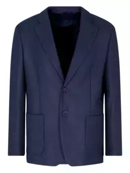 Шерстяной однобортный пиджак GIORGIO ARMANI, синий