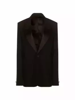 Шерстяной однобортный пиджак Givenchy, черный