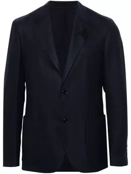 Шерстяной однобортный пиджак Lardini, синий