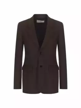 Шерстяной однобортный жакет AMI PARIS, коричневый
