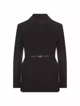 Шерстяной однобортный жакет Gucci, черный