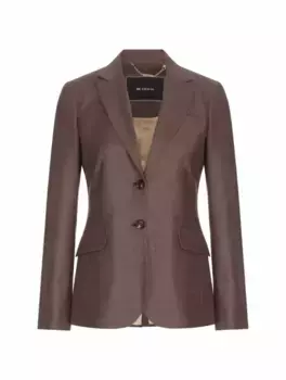 Шерстяной однобортный жакет Kiton, коричневый
