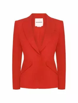 Шерстяной однобортный жакет Roland Mouret, красный