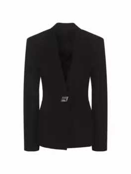 Шерстяной однобортный жакет The ATTICO, черный
