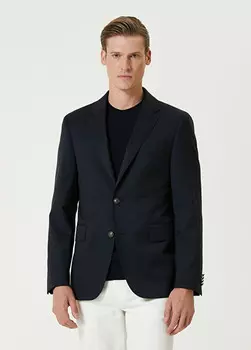 Шерстяной пиджак Drop 7 Beymen Collection, синий